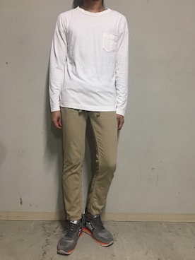 「YANUK（ヤヌーク）のアイテム（パンツ）」を使った、上ノ山 寛瑛さん（メンズ・172cm）の夏コーディネート