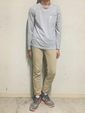 「YANUK（ヤヌーク）のアイテム（パンツ）」を使った、上ノ山 寛瑛さん（メンズ・172cm）の夏コーディネート