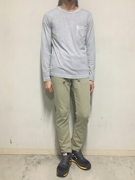 「YANUK（ヤヌーク）のアイテム（パンツ）」を使った、上ノ山 寛瑛さん（メンズ・172cm）の夏コーディネート