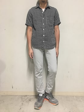 「YANUK（ヤヌーク）のアイテム（パンツ）」を使った、上ノ山 寛瑛さん（メンズ・172cm）の夏コーディネート