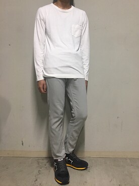「YANUK（ヤヌーク）のアイテム（パンツ）」を使った、上ノ山 寛瑛さん（メンズ・172cm）の夏コーディネート
