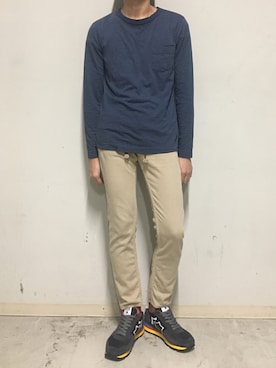 「YANUK（ヤヌーク）のアイテム（パンツ）」を使った、上ノ山 寛瑛さん（メンズ・172cm）の夏コーディネート