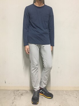 「YANUK（ヤヌーク）のアイテム（パンツ）」を使った、上ノ山 寛瑛さん（メンズ・172cm）の夏コーディネート