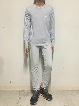 「YANUK（ヤヌーク）のアイテム（パンツ）」を使った、上ノ山 寛瑛さん（メンズ・172cm）の夏コーディネート