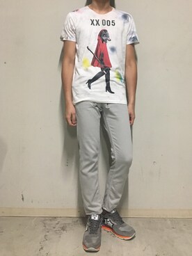 「YANUK（ヤヌーク）のアイテム（パンツ）」を使った、上ノ山 寛瑛さん（メンズ・172cm）の夏コーディネート