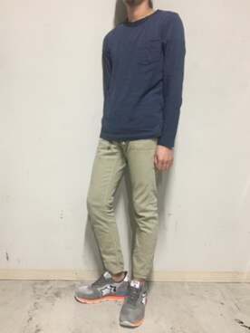 「YANUK（ヤヌーク）のアイテム（パンツ）」を使った、上ノ山 寛瑛さん（メンズ・172cm）の夏コーディネート