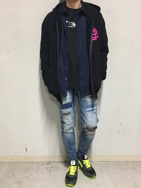 「ビッグジョン」｜上ノ山 寛瑛さん（メンズ・172cm）の冬コーディネート