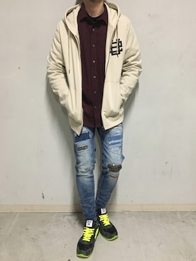 「ビッグジョン」｜上ノ山 寛瑛さん（メンズ・172cm）の冬コーディネート