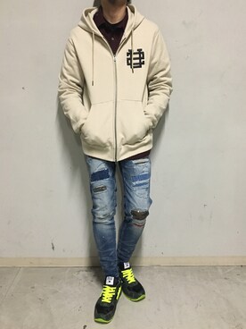 「ビッグジョン」｜上ノ山 寛瑛さん（メンズ・172cm）の冬コーディネート