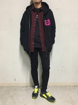「ビッグジョン」｜上ノ山 寛瑛さん（メンズ・172cm）の冬コーディネート