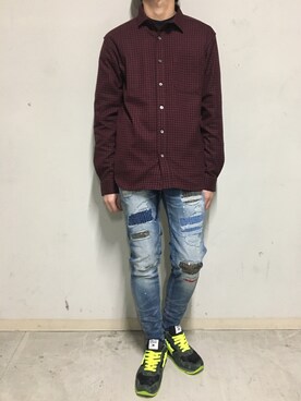 「ビッグジョン」｜上ノ山 寛瑛さん（メンズ・172cm）の冬コーディネート