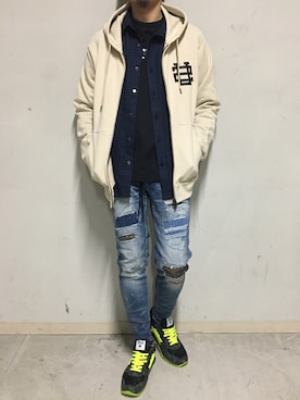 「ビッグジョン」｜上ノ山 寛瑛さん（メンズ・172cm）の冬コーディネート