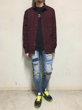 「ビッグジョン」｜上ノ山 寛瑛さん（メンズ・172cm）の冬コーディネート