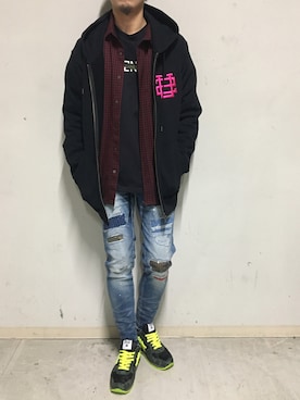 「ビッグジョン」｜上ノ山 寛瑛さん（メンズ・172cm）の冬コーディネート