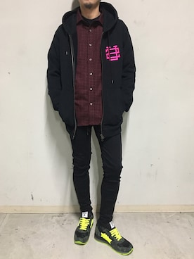 「ビッグジョン」｜上ノ山 寛瑛さん（メンズ・172cm）の冬コーディネート