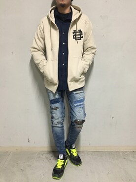 「ビッグジョン」｜上ノ山 寛瑛さん（メンズ・172cm）の冬コーディネート