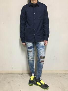「ビッグジョン」｜上ノ山 寛瑛さん（メンズ・172cm）の冬コーディネート