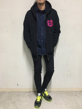「ビッグジョン」｜上ノ山 寛瑛さん（メンズ・172cm）の冬コーディネート