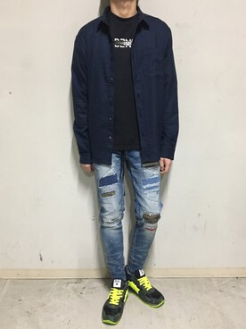 「ビッグジョン」｜上ノ山 寛瑛さん（メンズ・172cm）の冬コーディネート