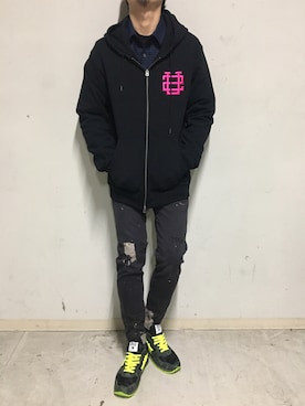 「ビッグジョン」｜上ノ山 寛瑛さん（メンズ・172cm）の冬コーディネート