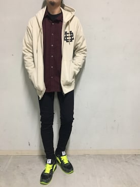 「ビッグジョン」｜上ノ山 寛瑛さん（メンズ・172cm）の冬コーディネート