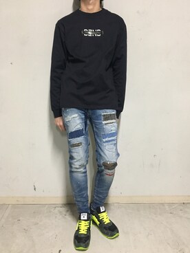 「ビッグジョン」｜上ノ山 寛瑛さん（メンズ・172cm）の冬コーディネート