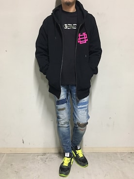 「ビッグジョン」｜上ノ山 寛瑛さん（メンズ・172cm）の冬コーディネート