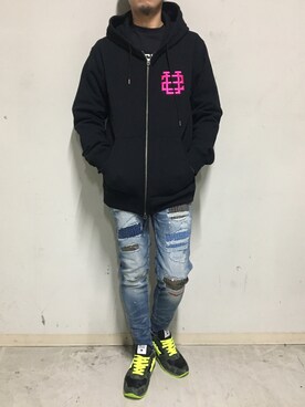 「surt（サート）のアイテム（トップス）」を使った、上ノ山 寛瑛さん（メンズ・172cm）の冬コーディネート