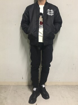 「surt（サート）のアイテム（ブルゾン）」を使った、上ノ山 寛瑛さん（メンズ・172cm）の冬コーディネート