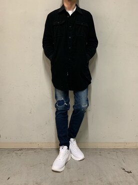 「surt（サート）のアイテム（トップス）」を使った、上ノ山 寛瑛さん（メンズ・172cm）の春コーディネート