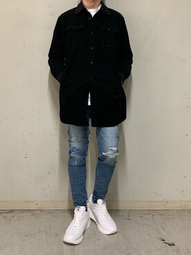「surt（サート）のアイテム（トップス）」を使った、上ノ山 寛瑛さん（メンズ・172cm）の春コーディネート