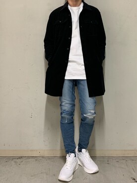 「surt（サート）のアイテム（トップス）」を使った、上ノ山 寛瑛さん（メンズ・172cm）の春コーディネート