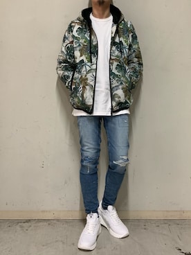 「アトランティックスターズ」｜「アイテム（ブルゾン）」を使った、上ノ山 寛瑛さん（メンズ・172cm）の春コーディネート