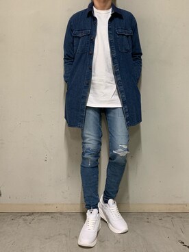 「surt（サート）のアイテム（トップス）」を使った、上ノ山 寛瑛さん（メンズ・172cm）の春コーディネート