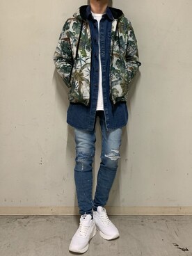 「surt（サート）のアイテム（トップス）」を使った、上ノ山 寛瑛さん（メンズ・172cm）の春コーディネート