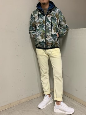 「YANUK（ヤヌーク）のアイテム（パンツ）」を使った、上ノ山 寛瑛さん（メンズ・172cm）の春コーディネート