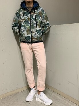 「YANUK（ヤヌーク）のアイテム（パンツ）」を使った、上ノ山 寛瑛さん（メンズ・172cm）の春コーディネート