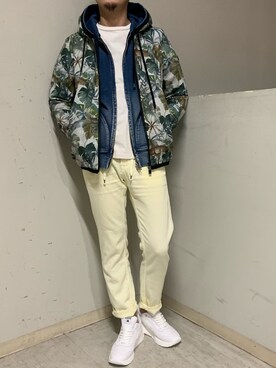 「YANUK（ヤヌーク）のアイテム（パンツ）」を使った、上ノ山 寛瑛さん（メンズ・172cm）の春コーディネート