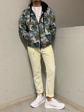 「YANUK（ヤヌーク）のアイテム（パンツ）」を使った、上ノ山 寛瑛さん（メンズ・172cm）の春コーディネート
