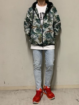 「アトランティックスターズ」｜「アイテム（ブルゾン）」を使った、上ノ山 寛瑛さん（メンズ・172cm）の春コーディネート
