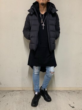 「アトランティックスターズ」｜「アイテム（ダウンジャケット/コート）」を使った、上ノ山 寛瑛さん（メンズ・172cm）の秋コーディネート