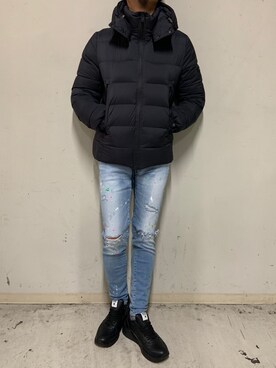 「アトランティックスターズ」｜「アイテム（ダウンジャケット/コート）」を使った、上ノ山 寛瑛さん（メンズ・172cm）の秋コーディネート