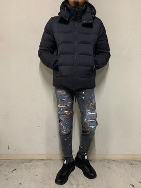 「アトランティックスターズ」｜「アイテム（ダウンジャケット/コート）」を使った、上ノ山 寛瑛さん（メンズ・172cm）の秋コーディネート