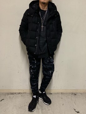 「アトランティックスターズ」｜「アイテム（ダウンジャケット/コート）」を使った、上ノ山 寛瑛さん（メンズ・172cm）の秋コーディネート