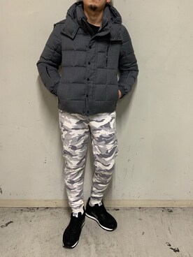 「アトランティックスターズ」｜「アイテム（ダウンジャケット/コート）」を使った、上ノ山 寛瑛さん（メンズ・172cm）の秋コーディネート