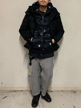 「TATRAS」｜「アイテム（パーカー）」を使った、上ノ山 寛瑛さん（メンズ・172cm）の秋コーディネート