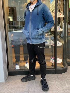 「YANUK（ヤヌーク）のアイテム」を使った、上ノ山 寛瑛さん（メンズ・172cm）の春コーディネート