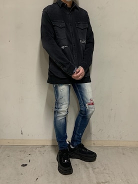 「surt（サート）のアイテム（トップス）」を使った、上ノ山 寛瑛さん（メンズ・172cm）の夏コーディネート