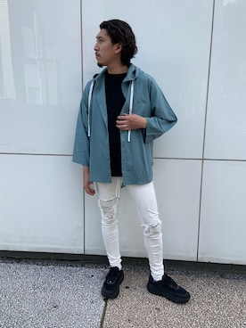 「OURET（オーレット）のアイテム（トップス）」を使った、上ノ山 寛瑛さん（メンズ・172cm）の夏コーディネート