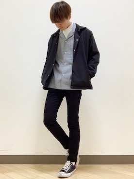 「GU（ジーユー）の（GU）スキニーフィットジーンズ（MEN ⁄ ジーンズ）」を使った、おだまや  さん（メンズ・171cm）の春コーディネート